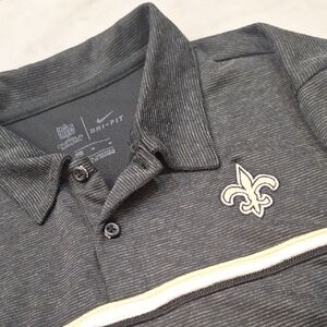 Saints Nike Onfield NFL Official Dri-Fit‎ Men's Black Polo Shirt Football Medium